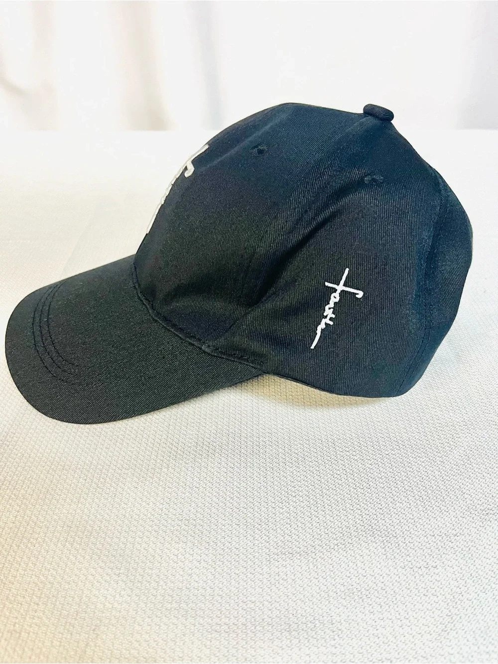 Faith Embroidered Baseball Cap - Black